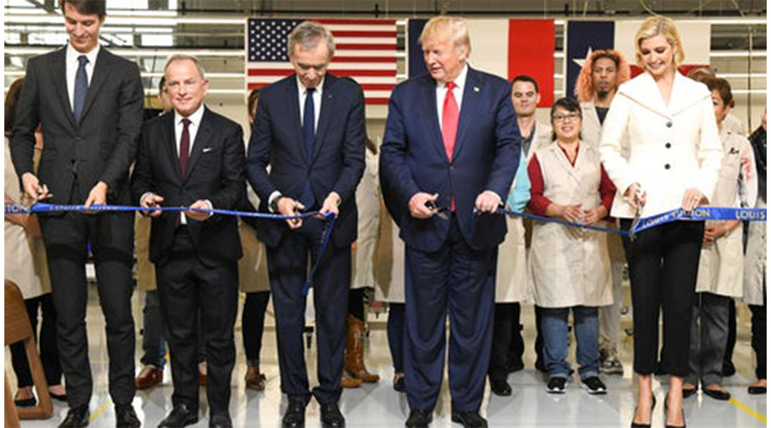 President Trump inaugurates Louis Vuitton factory.