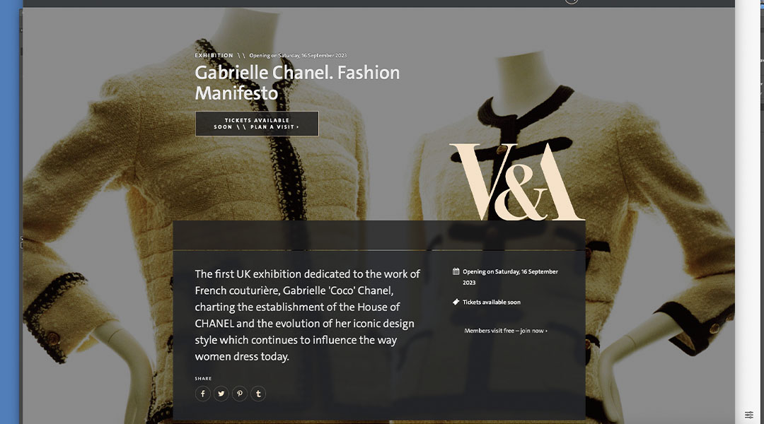 Chanel V& A Exhibition 2023