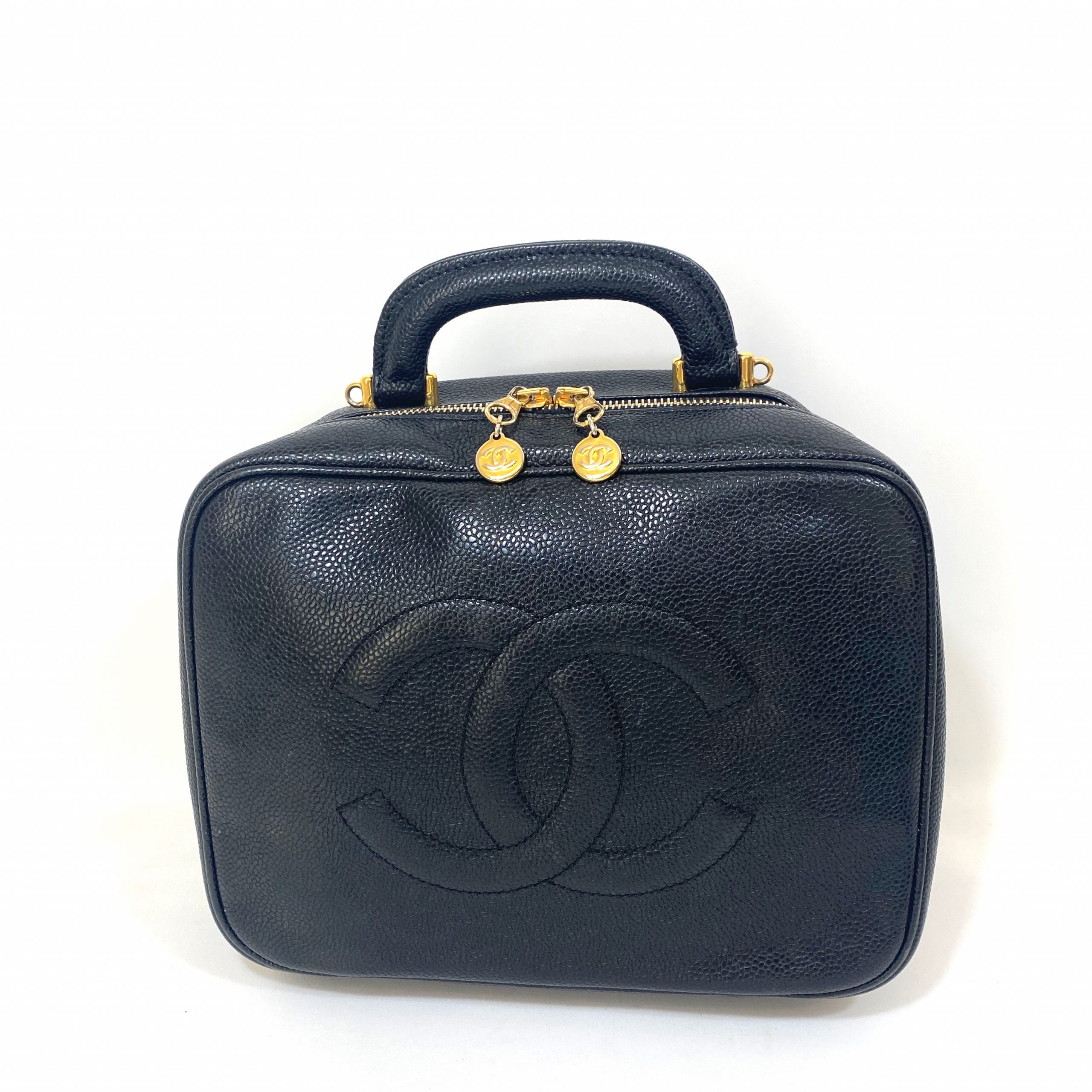 Chanel Black Caviar Mini Filigree Vanity Case  Worlds Best