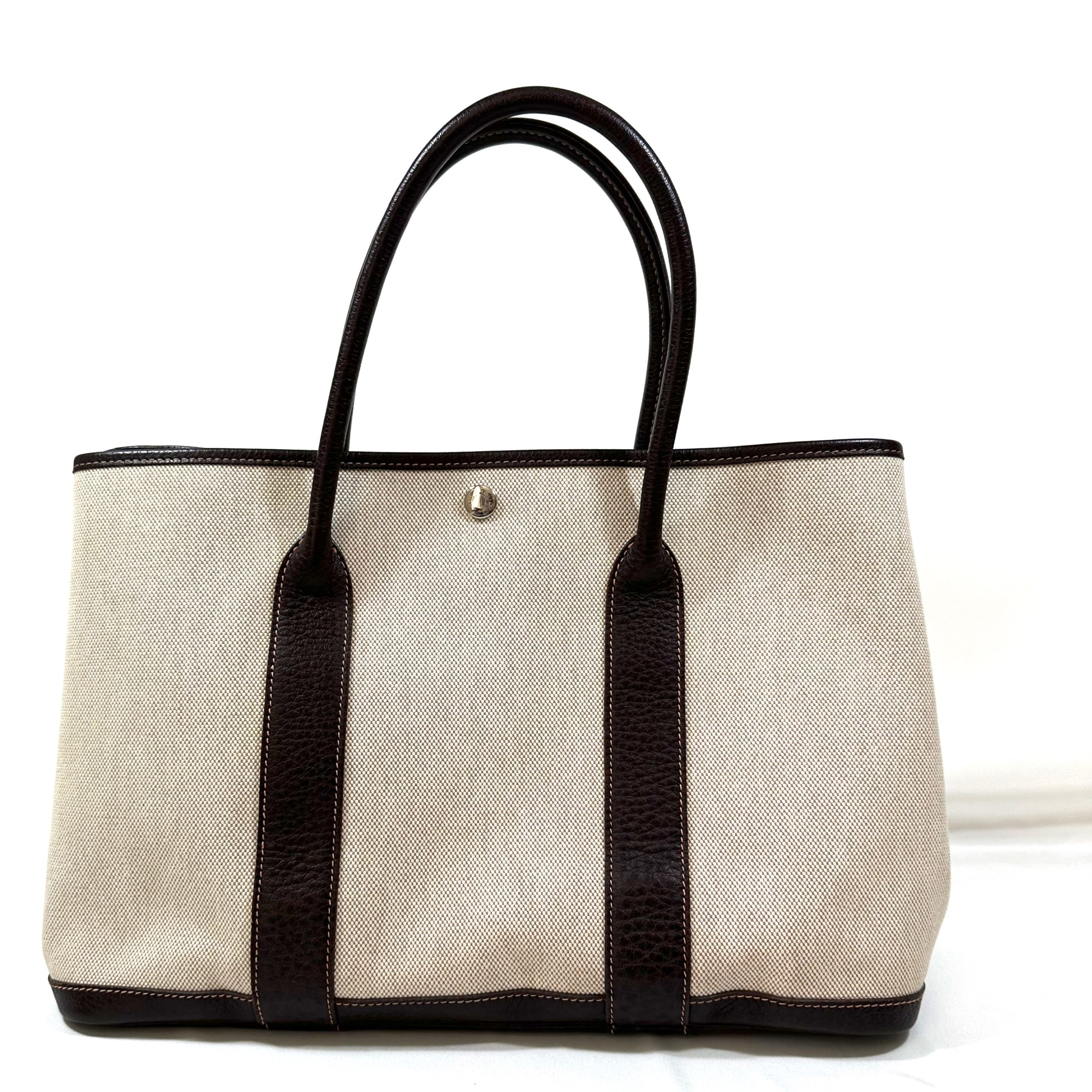 Hermes Garden Party Bag Togo Leather In Grey