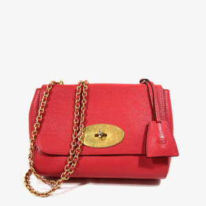 MULBERRY LILY SMALL SHOULDER BAG IN RED GRAINED LEATHER
