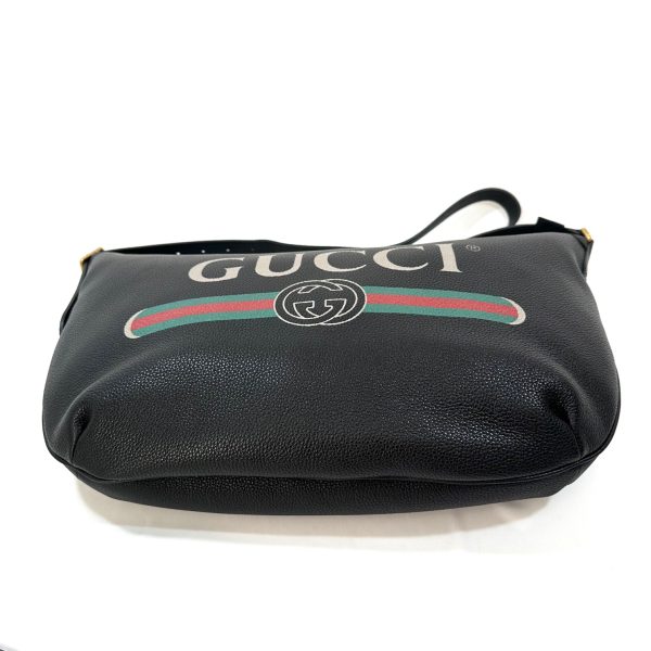 Gucci black leather logo half moon hobo bag - Image 8