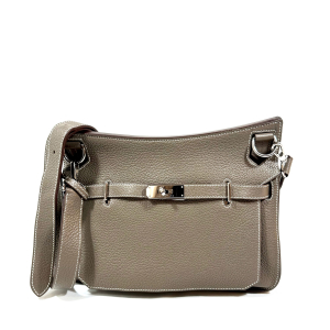 HERMÈS JYPSIÈRE 28 CROSSBODY BAG IN TAUPE CLEMENCE LEATHER