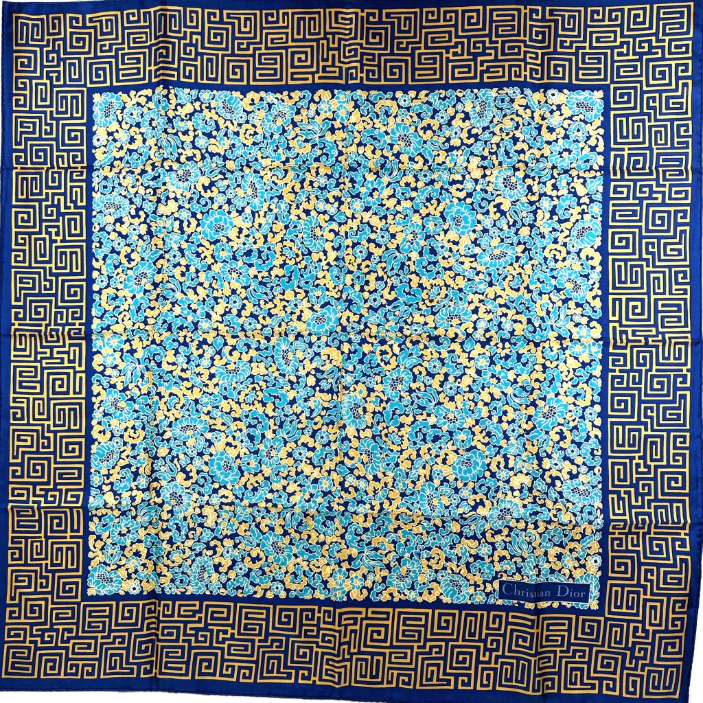 Christian Dior 花柄ストール ネイビーブルー Dior-flower-scarf-1-1024x1024.jpg