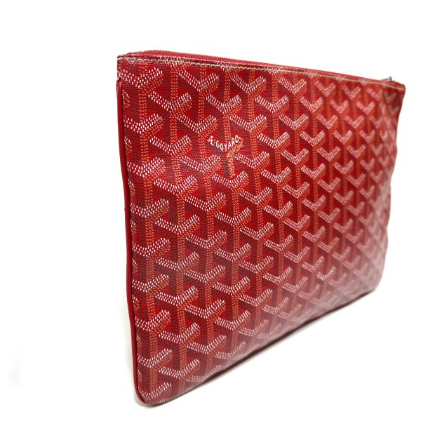 Goyard senat MM clutch bag i röd goyardine kanvas - Bild 4