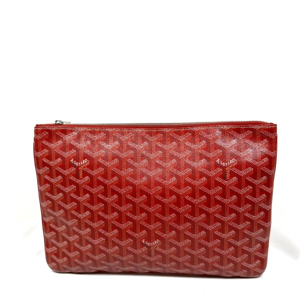 Goyard senat MM clutch bag i röd goyardine kanvas