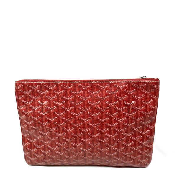 Goyard senat MM clutch bag i röd goyardine kanvas - Bild 3