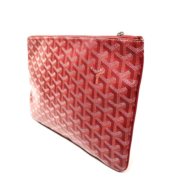 Goyard senat MM clutch bag i röd goyardine kanvas - Bild 5