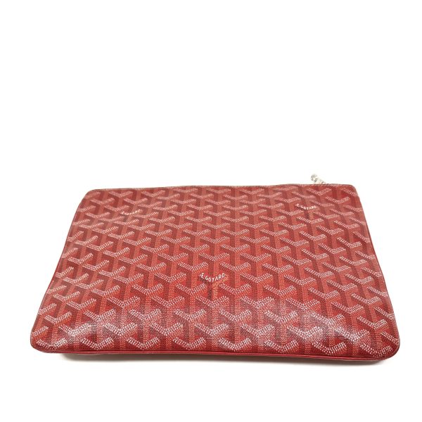 Goyard senat MM clutch bag i röd goyardine kanvas - Bild 6