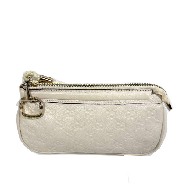 Gucci guccissima horsebit handleds pochette  i benvitt GG präglat läder - Bild 2