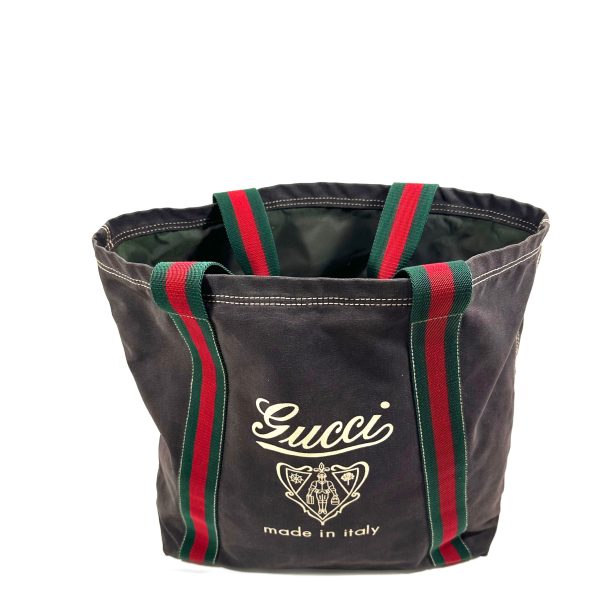 Gucci web handles brown canvas tote bag - Image 3