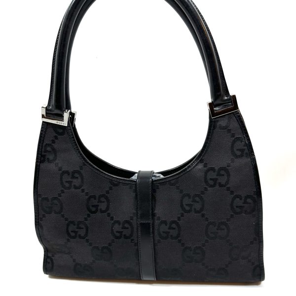 Gucci jackie bardot vintage GG black canvas shoulder bag - Image 4