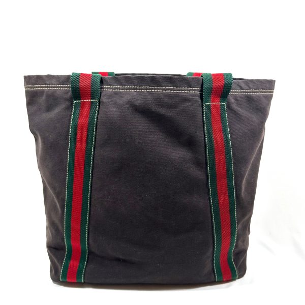 Gucci web handles brown canvas tote bag - Image 4