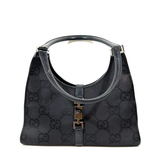 Gucci jackie bardot vintage GG black canvas shoulder bag - Image 2