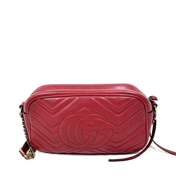 Gucci GG Marmont Small Red Leather Disco Crossbody Bag - Image 5