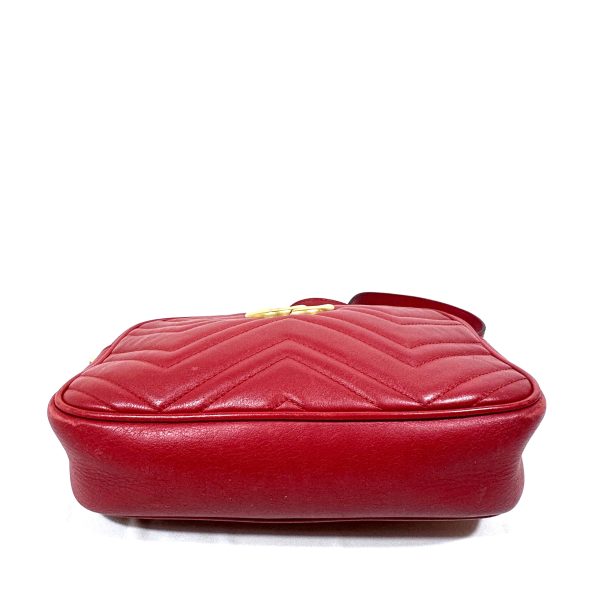 Gucci GG Marmont Small Red Leather Disco Crossbody Bag - Image 8