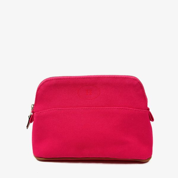 Hermès rosa mini bolide kanvas pouch / make-up bag