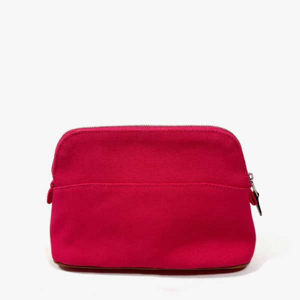 Hermès rosa mini bolide kanvas pouch / make-up bag - Bild 3