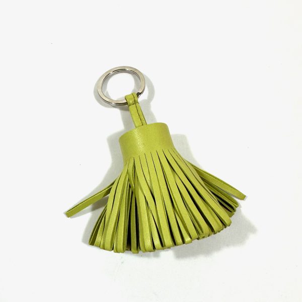 Hermès carmen keyring / charm in lime green lamb leather