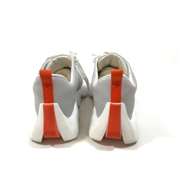 Hermès envol white/ grey sneakers with orange details, size 38 - Image 6