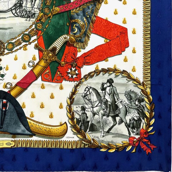 Hermès 90 blå siden scarf 'napoleon' - Bild 3