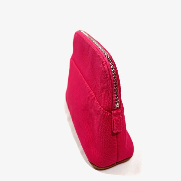 Hermès rosa mini bolide kanvas pouch / make-up bag - Bild 5