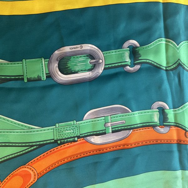 Hermès 140 multicolour silk twill scarf 'coaching' - Bild 7