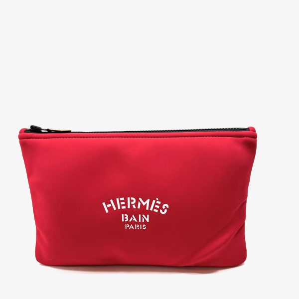 Hermès red neobain medium case pouch