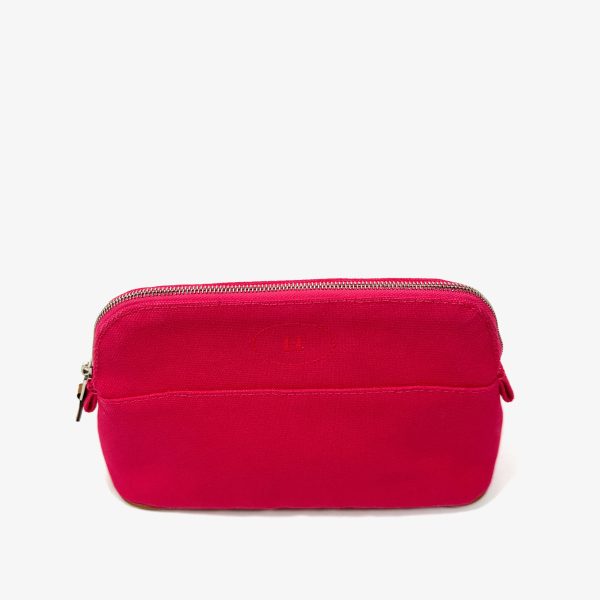 Hermès rosa mini bolide kanvas pouch / make-up bag - Bild 2