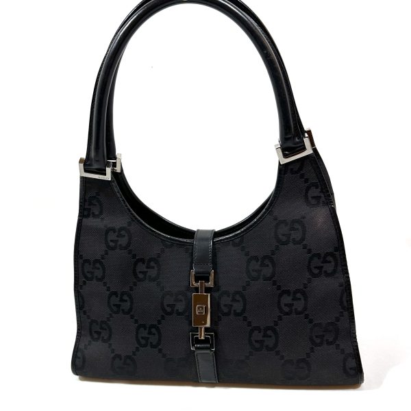 Gucci jackie bardot vintage GG black canvas shoulder bag - Image 3