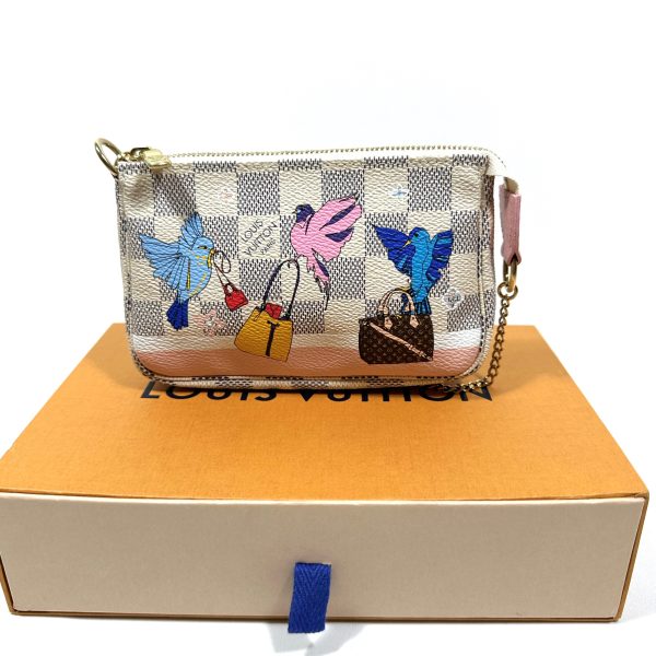 Louis vuitton mini pochette christmas birds i damier azur kanvas - Bild 9