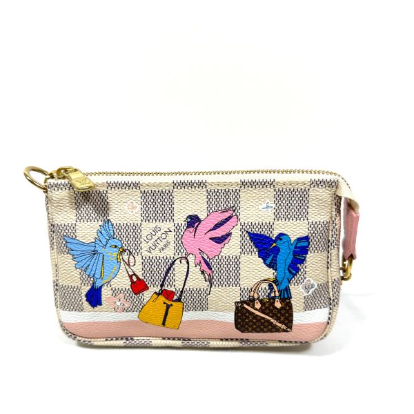 Louis vuitton mini pochette christmas birds i damier azur kanvas - Bild 2