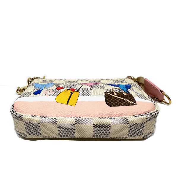 Louis vuitton mini pochette christmas birds i damier azur kanvas - Bild 7