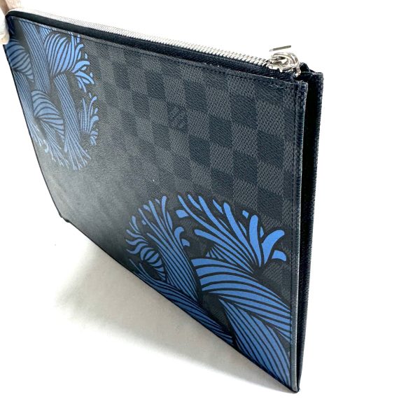 Louis vuitton christophe nemeth jour pochette GM /dokument portfölj i damier graphite - Bild 3