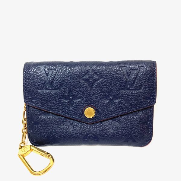 Louis vuitton blue monogram empreinte key pouch / card holder