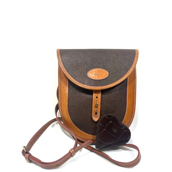 Mulberry sadelformad crossbody väska & hjärtformad börs i brunt läder (2)