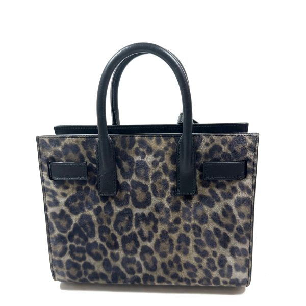 Saint laurent sac de jour nano svart / brunt djurprint sammet - Bild 3