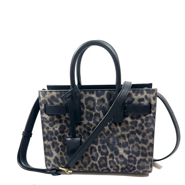 Saint laurent sac de jour nano svart / brunt djurprint sammet - Bild 2