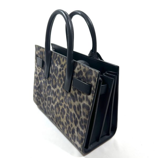 Saint laurent sac de jour nano svart / brunt djurprint sammet - Bild 5