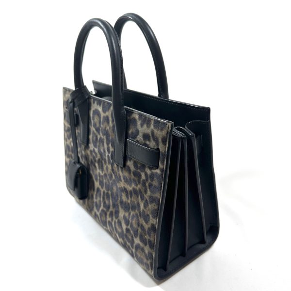 Saint laurent sac de jour nano svart / brunt djurprint sammet - Bild 6