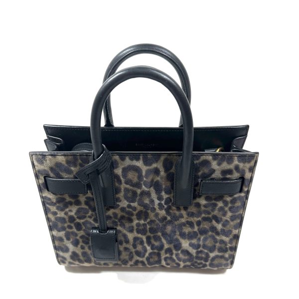 Saint laurent sac de jour nano svart / brunt djurprint sammet - Bild 12