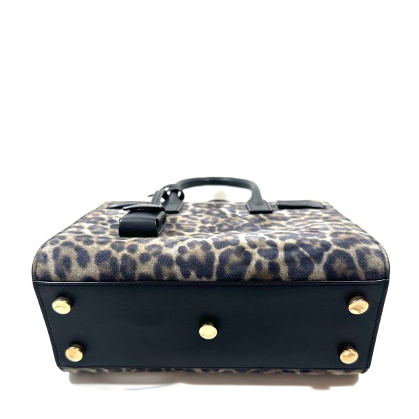 Saint laurent sac de jour nano svart / brunt djurprint sammet - Bild 8