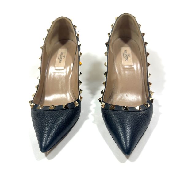 Valentino garavani rockstud pumps i svart läder, storlek 38 - Bild 5