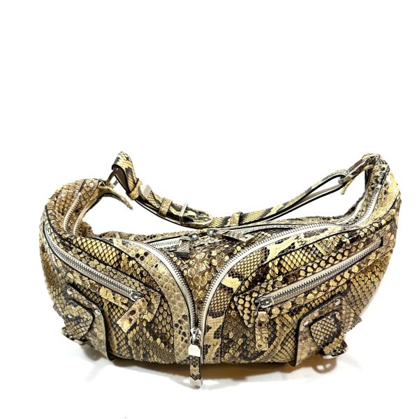 Versace snakeskin hobo/boat shaped shoulder bag