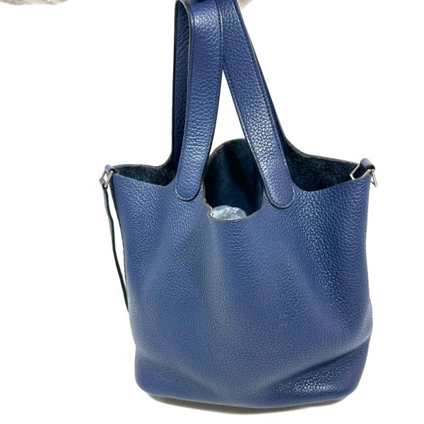 Hermès Picotin 22 Handbag, Blue Clemence Leather - Image 6