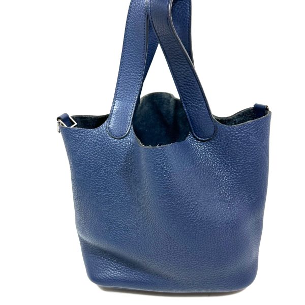 Hermès Picotin 22 Handbag, Blue Clemence Leather - Image 5