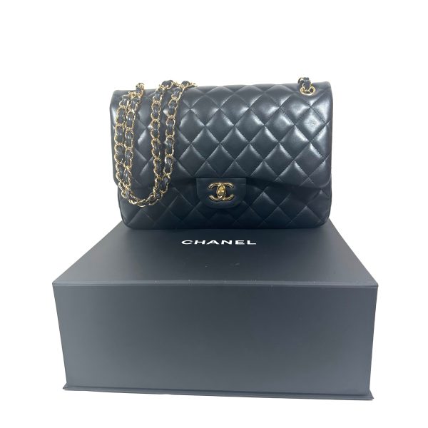 Chanel Jumbo Double Flap Black Nappa Leather Quilted Shoulderbag - Image 12