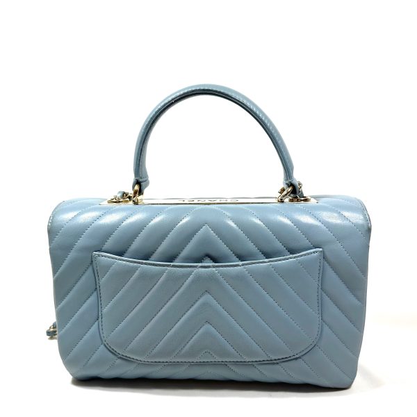 Chanel Medium Trendy Handbag In Pale Blue Chevron Quilted Nappa Leather - Image 5