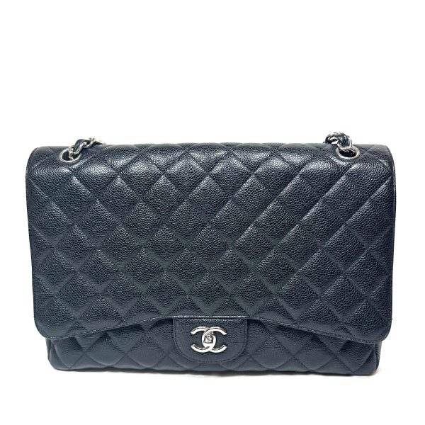 Chanel Maxi Flap Bag in Black Quilted Caviar Leather - Image 3