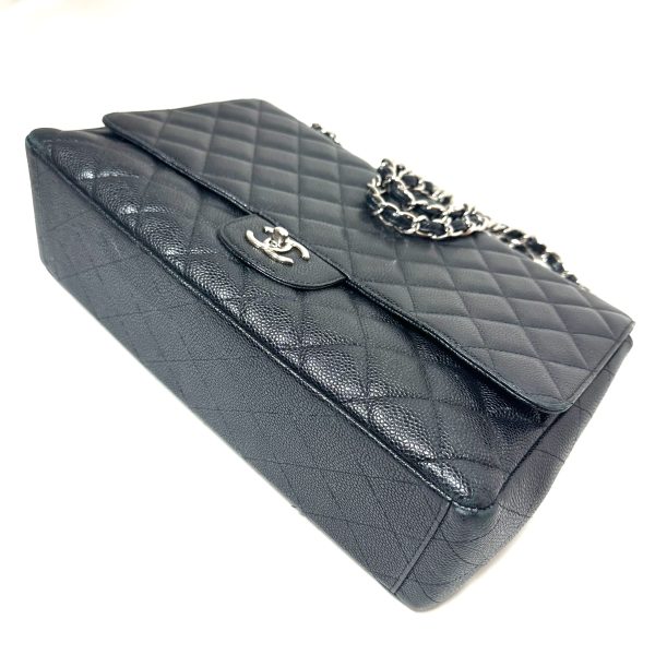 Chanel Maxi Flap Bag in Black Quilted Caviar Leather - Image 10